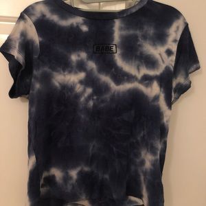 PacSun graphic blue and white acid wash tee